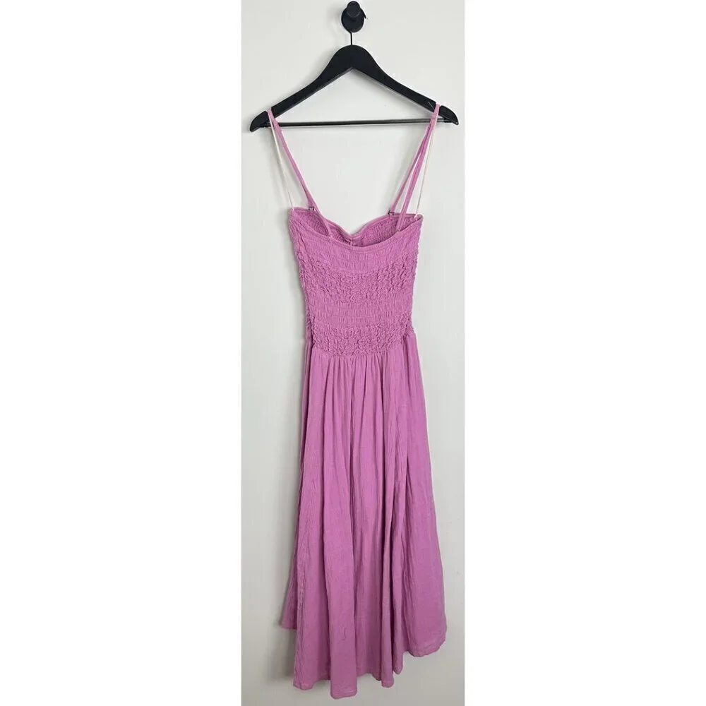 FREE PEOPLE Sparkling Moment Midi Dress in Sugar Magnolia Size Small